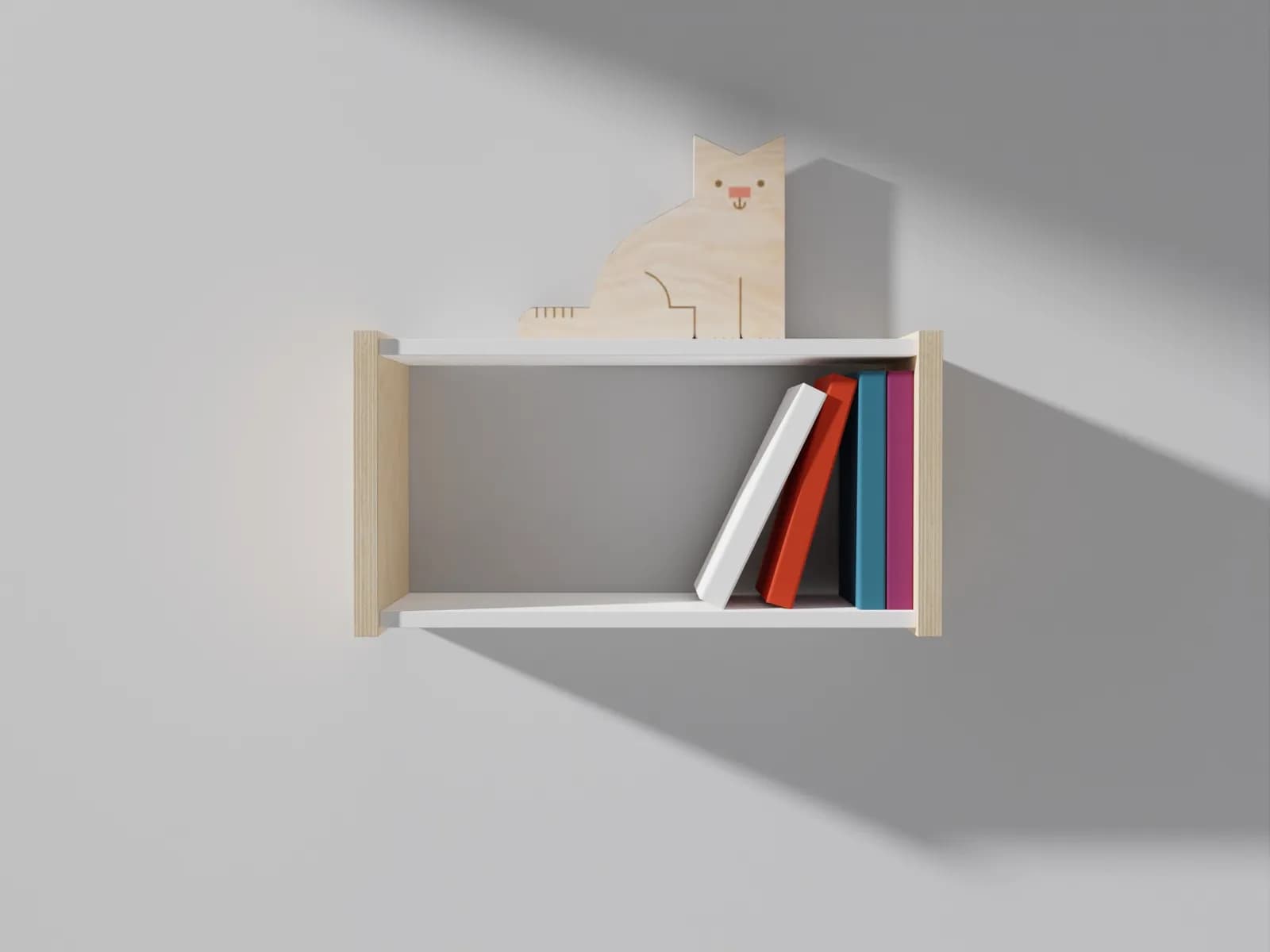 Półka ścienna 58 cm, szara — aranżacja wnętrza