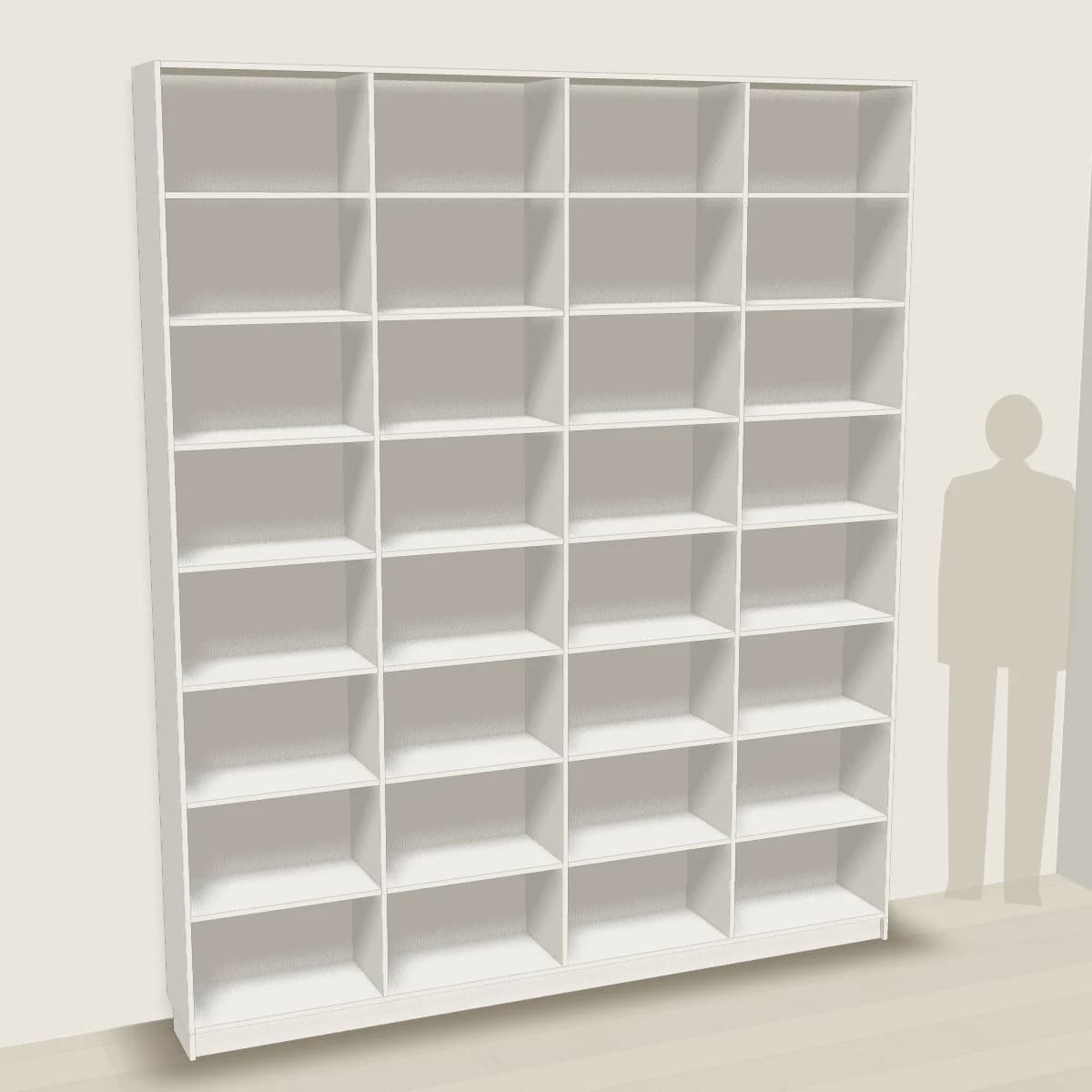 Biblioteczka od podłogi do sufitu — wizualizacja 3D