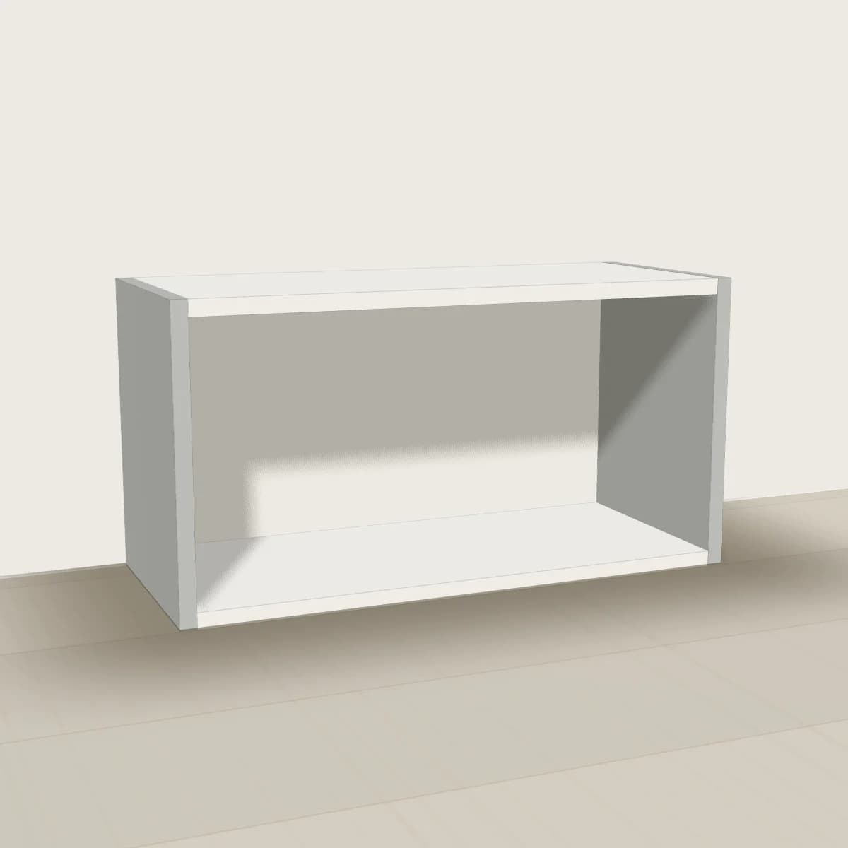 Półka ścienna 58 cm, szara — wizualizacja 3D