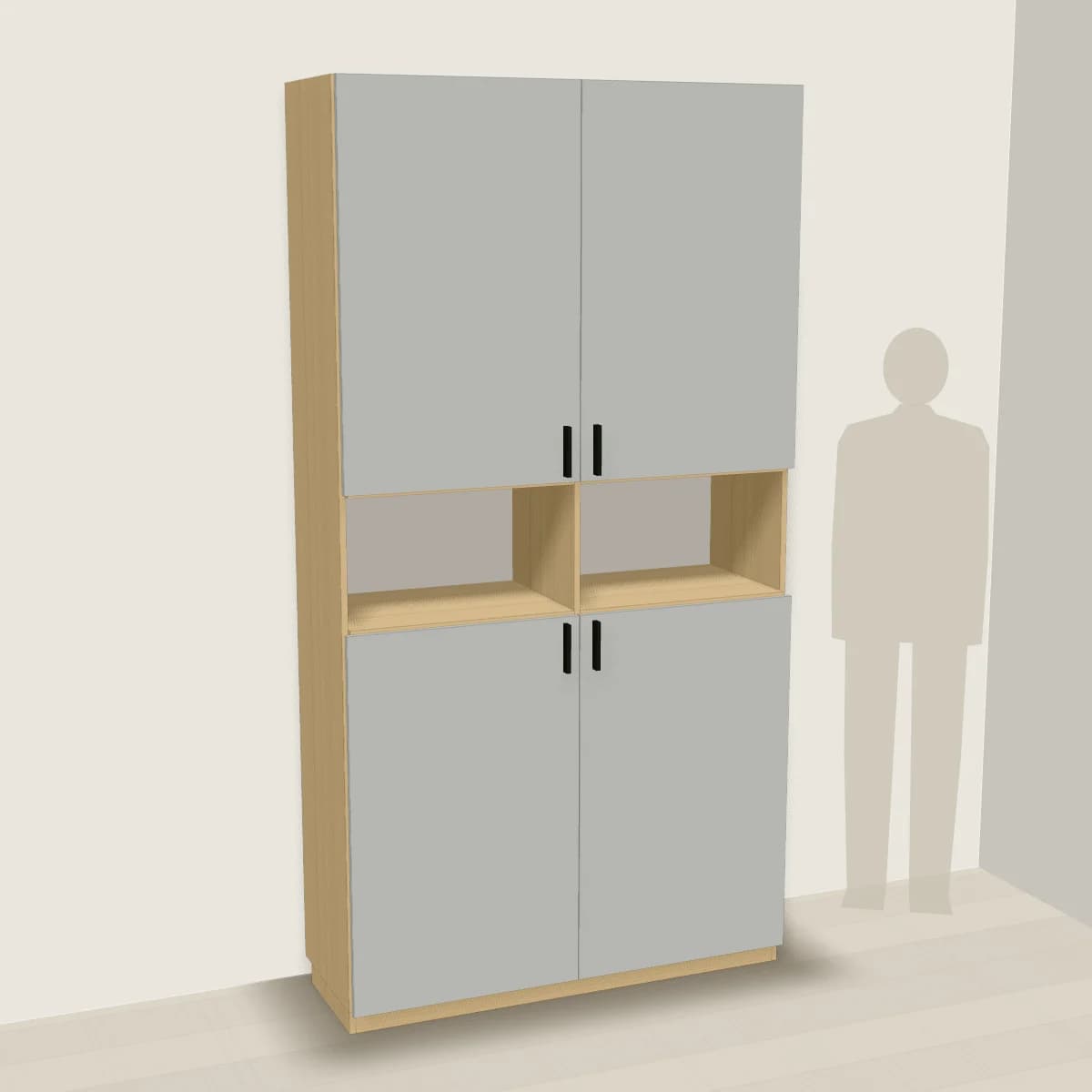 Szafa na dokumenty, dąb sonoma — wizualizacja 3D