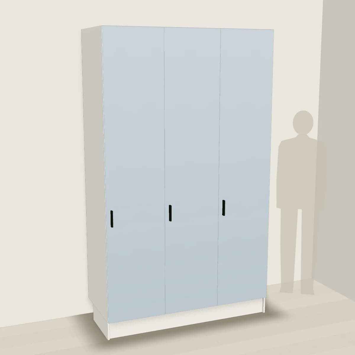 Szafa z lustrami do wnęki w przedpokoju — wizualizacja 3D