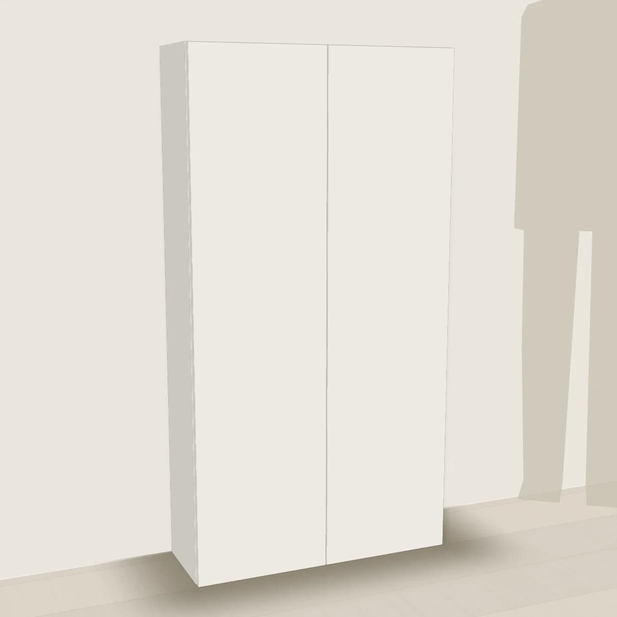 Szafka nad stelaż WC 70 cm, fronty nakładane — wizualizacja 3D