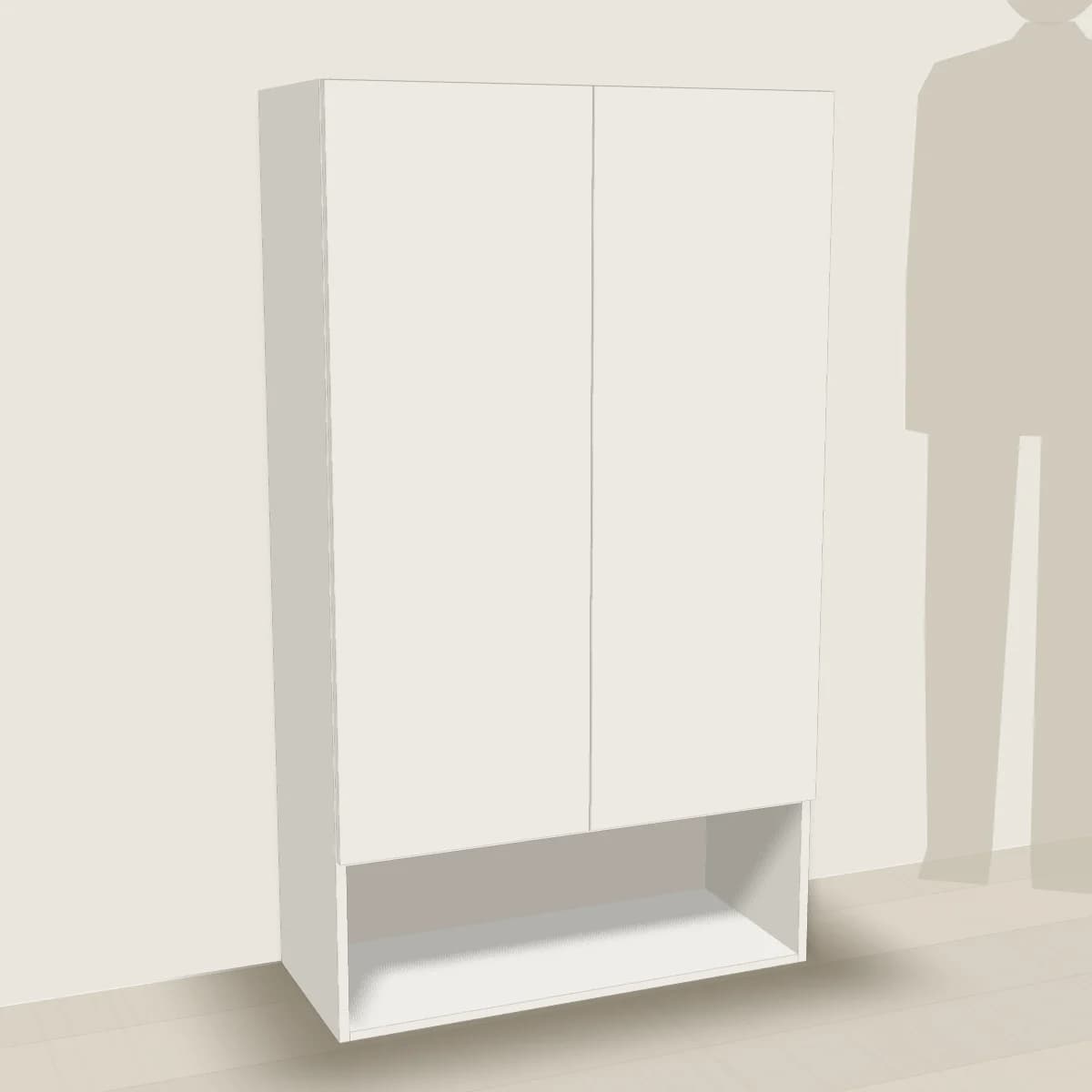 Szafka nad stelaż WC 80 cm — wizualizacja 3D