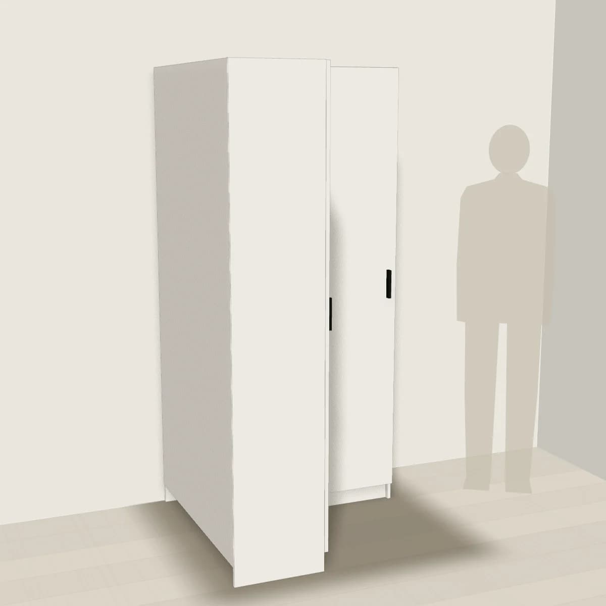 Szafka narożna 100 cm — wizualizacja 3D