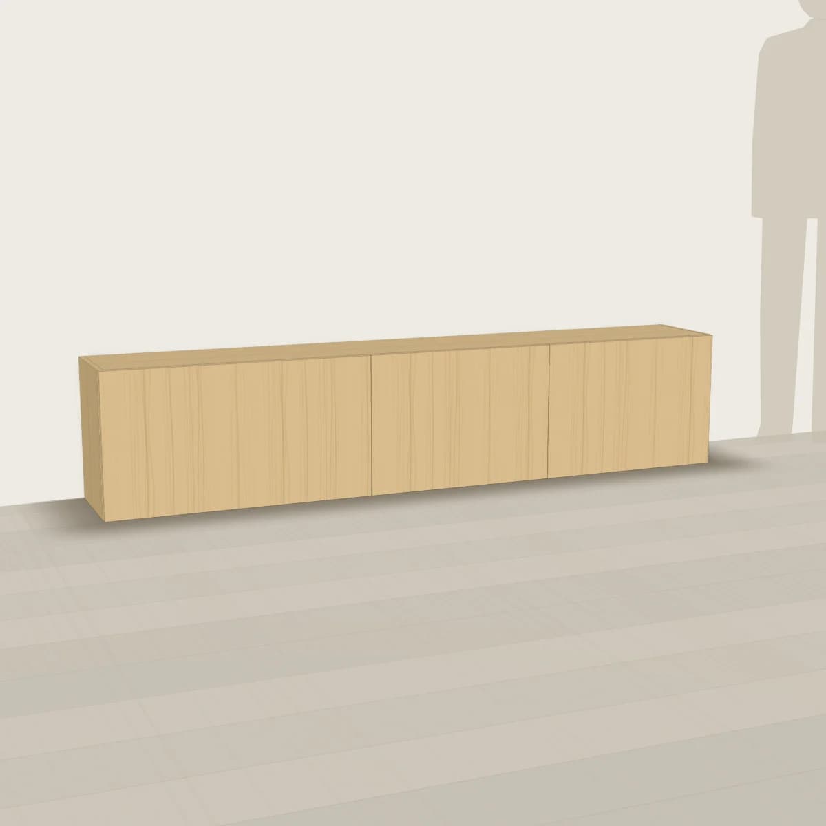 Szafka pod kominek elektryczny 210 cm — wizualizacja 3D